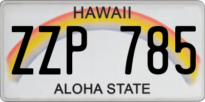 HI license plate ZZP785