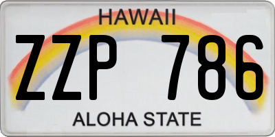 HI license plate ZZP786