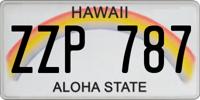 HI license plate ZZP787