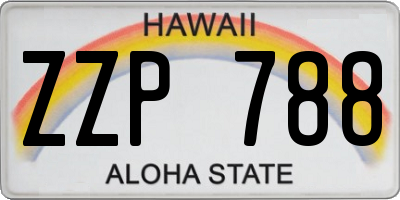 HI license plate ZZP788