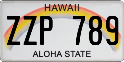 HI license plate ZZP789