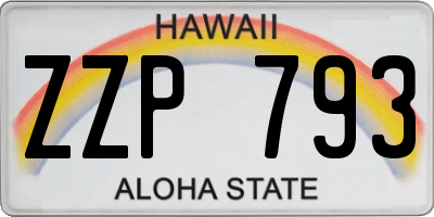 HI license plate ZZP793