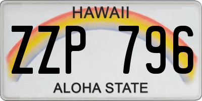 HI license plate ZZP796