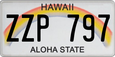 HI license plate ZZP797