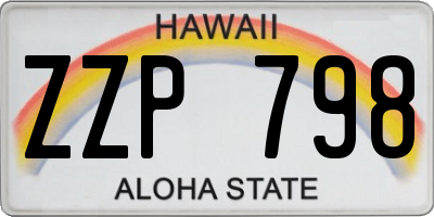 HI license plate ZZP798