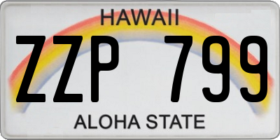 HI license plate ZZP799