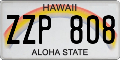 HI license plate ZZP808