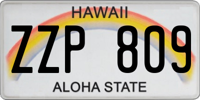 HI license plate ZZP809