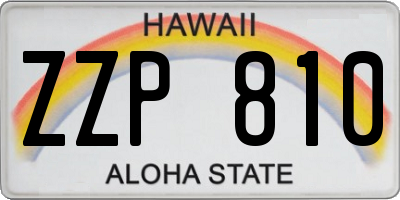 HI license plate ZZP810