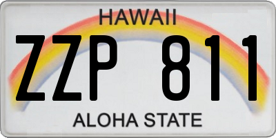 HI license plate ZZP811