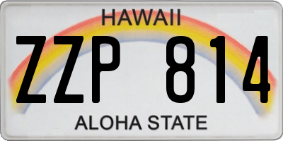 HI license plate ZZP814