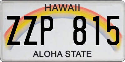 HI license plate ZZP815