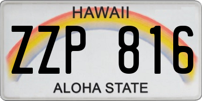 HI license plate ZZP816