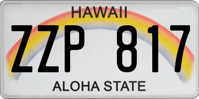 HI license plate ZZP817