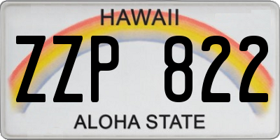 HI license plate ZZP822