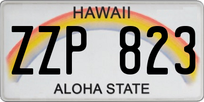 HI license plate ZZP823