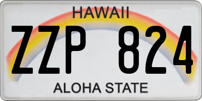 HI license plate ZZP824