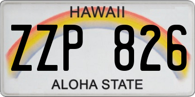 HI license plate ZZP826