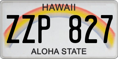 HI license plate ZZP827