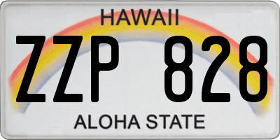 HI license plate ZZP828