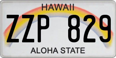 HI license plate ZZP829