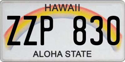 HI license plate ZZP830