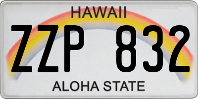 HI license plate ZZP832