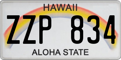 HI license plate ZZP834