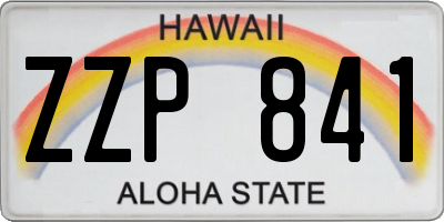 HI license plate ZZP841