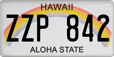 HI license plate ZZP842