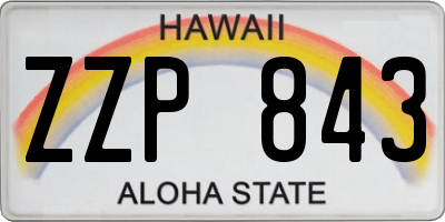 HI license plate ZZP843