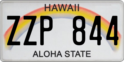 HI license plate ZZP844