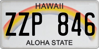 HI license plate ZZP846