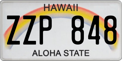 HI license plate ZZP848