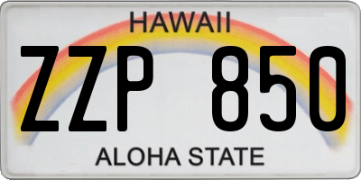 HI license plate ZZP850