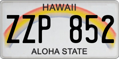 HI license plate ZZP852