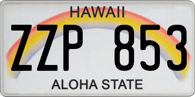 HI license plate ZZP853