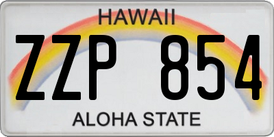 HI license plate ZZP854