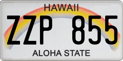 HI license plate ZZP855