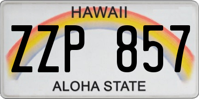 HI license plate ZZP857