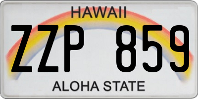 HI license plate ZZP859