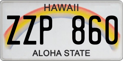 HI license plate ZZP860