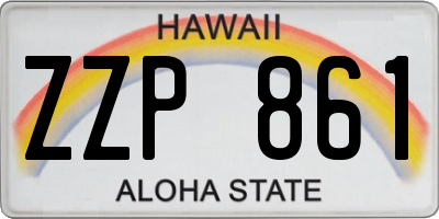 HI license plate ZZP861