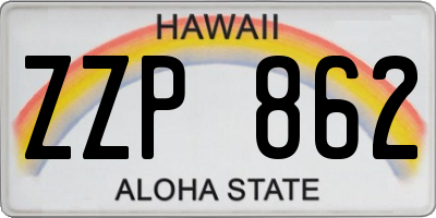 HI license plate ZZP862