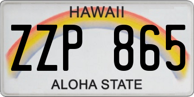 HI license plate ZZP865