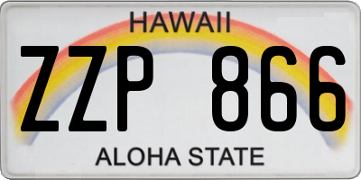 HI license plate ZZP866