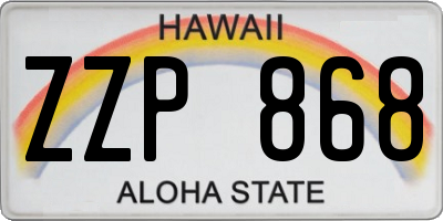 HI license plate ZZP868