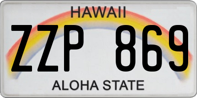 HI license plate ZZP869