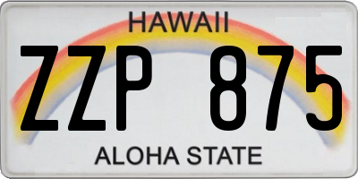 HI license plate ZZP875