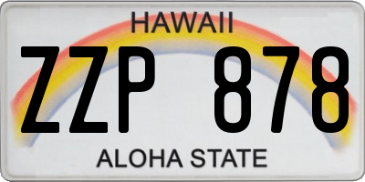 HI license plate ZZP878